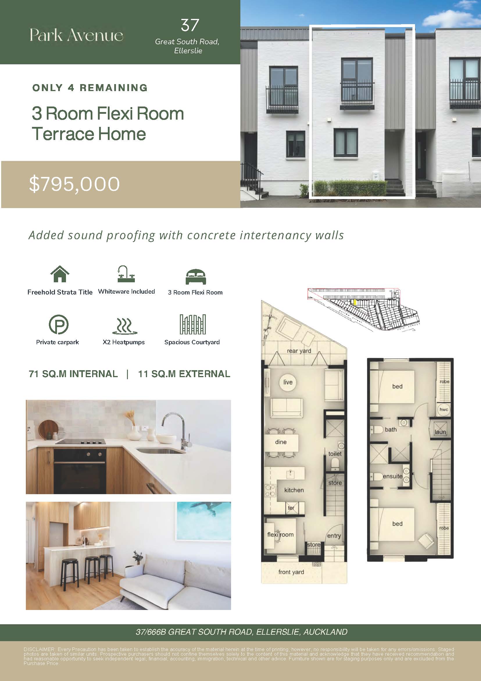 Park Avenue Unit 37 property flyer